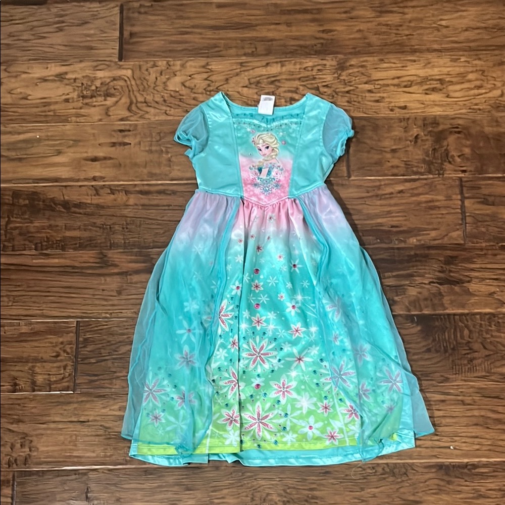 Disney Blue and Pink Embellished Puff Sleeve Sundress